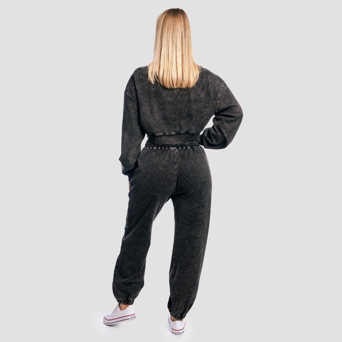 Felpa donna cropped nera Aura 5/7