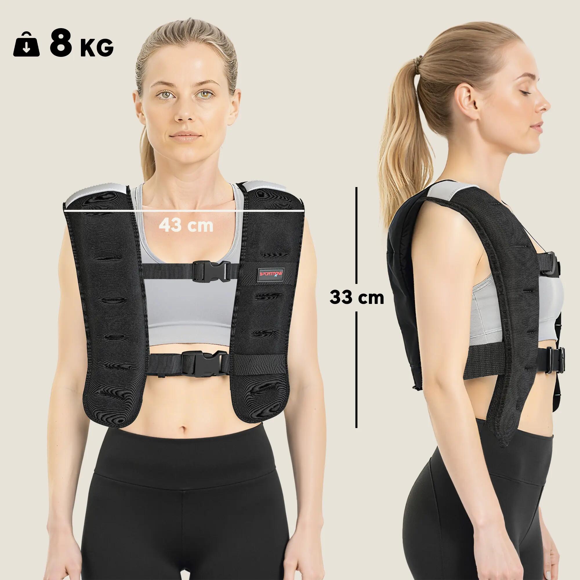Gilet lesté veste lestée 8 Kg max. sangles réglables néoprène noir 3/5
