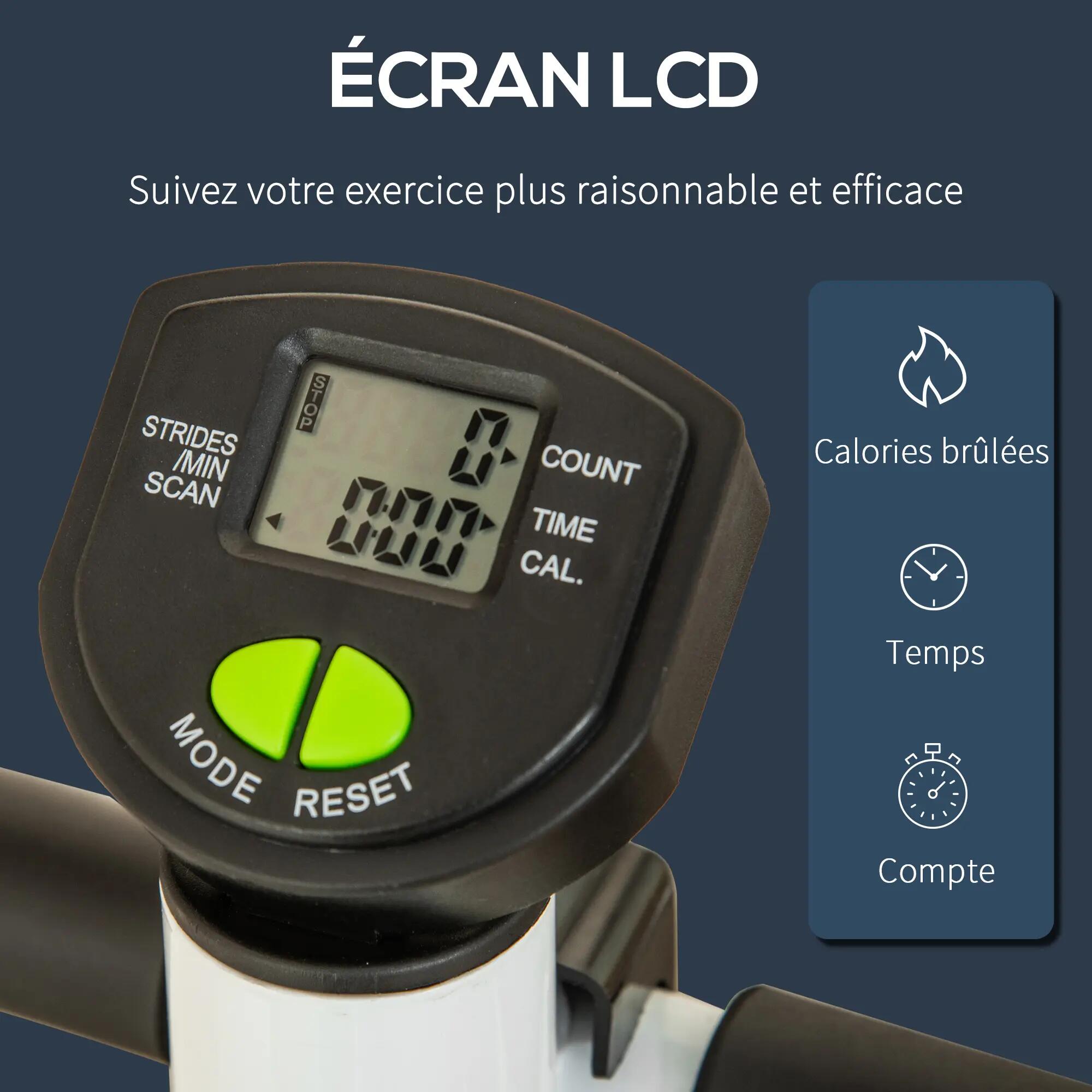 Stepper avec guidon stepper fitness appartement écran LCD résistance réglable ex 6/9