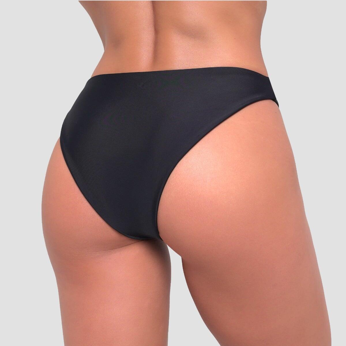 Slip bikini donna nuoto sgambato nero Sport 3/7