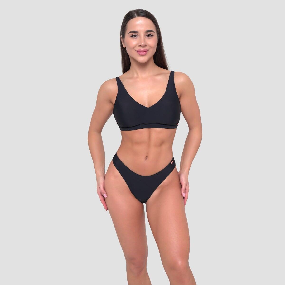 Slip bikini donna nuoto sgambato nero Sport 5/7