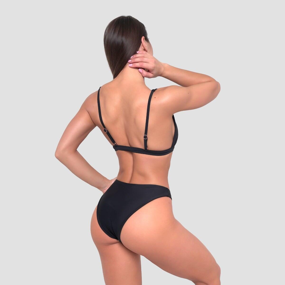 Slip bikini donna nuoto sgambato nero Sport 4/7