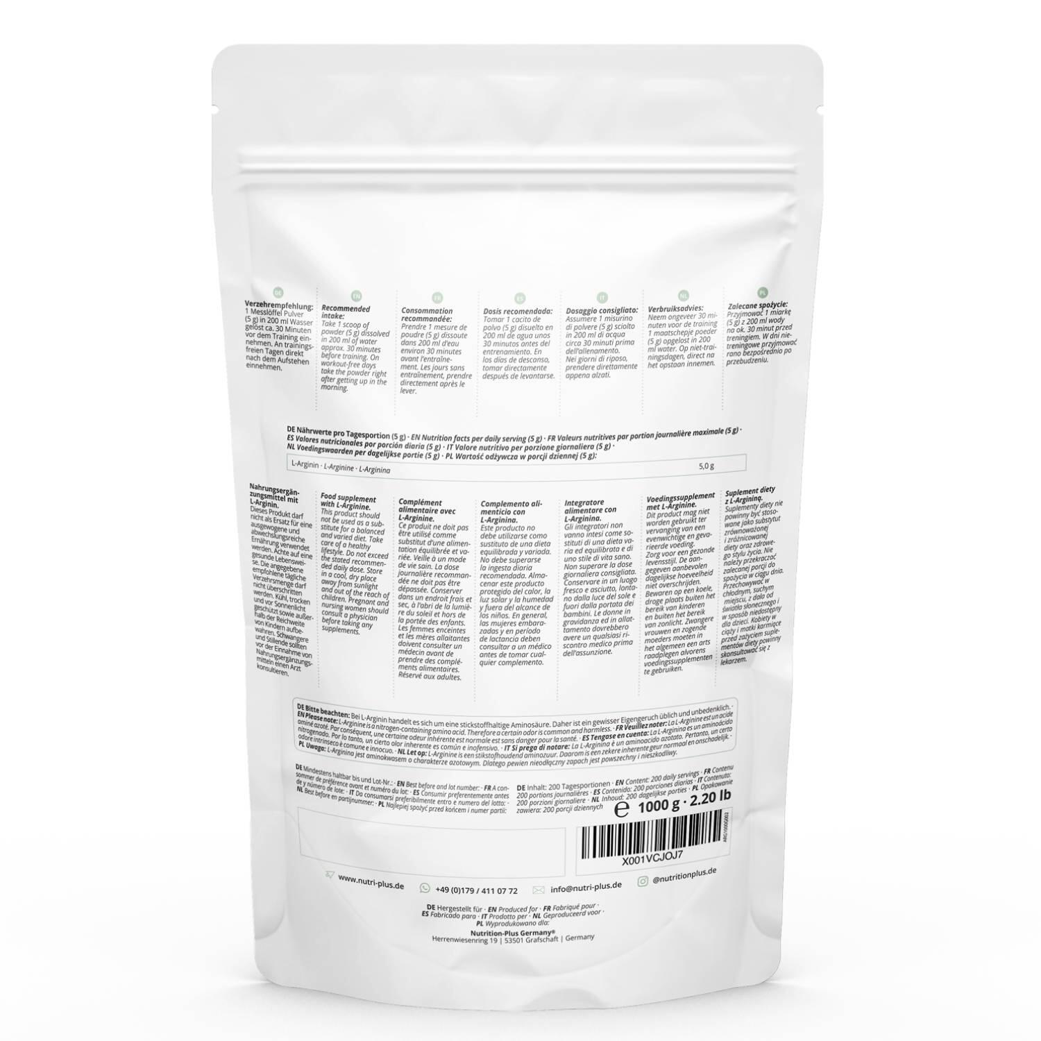 L-Arginin Base Pulver 1 kg 2/6