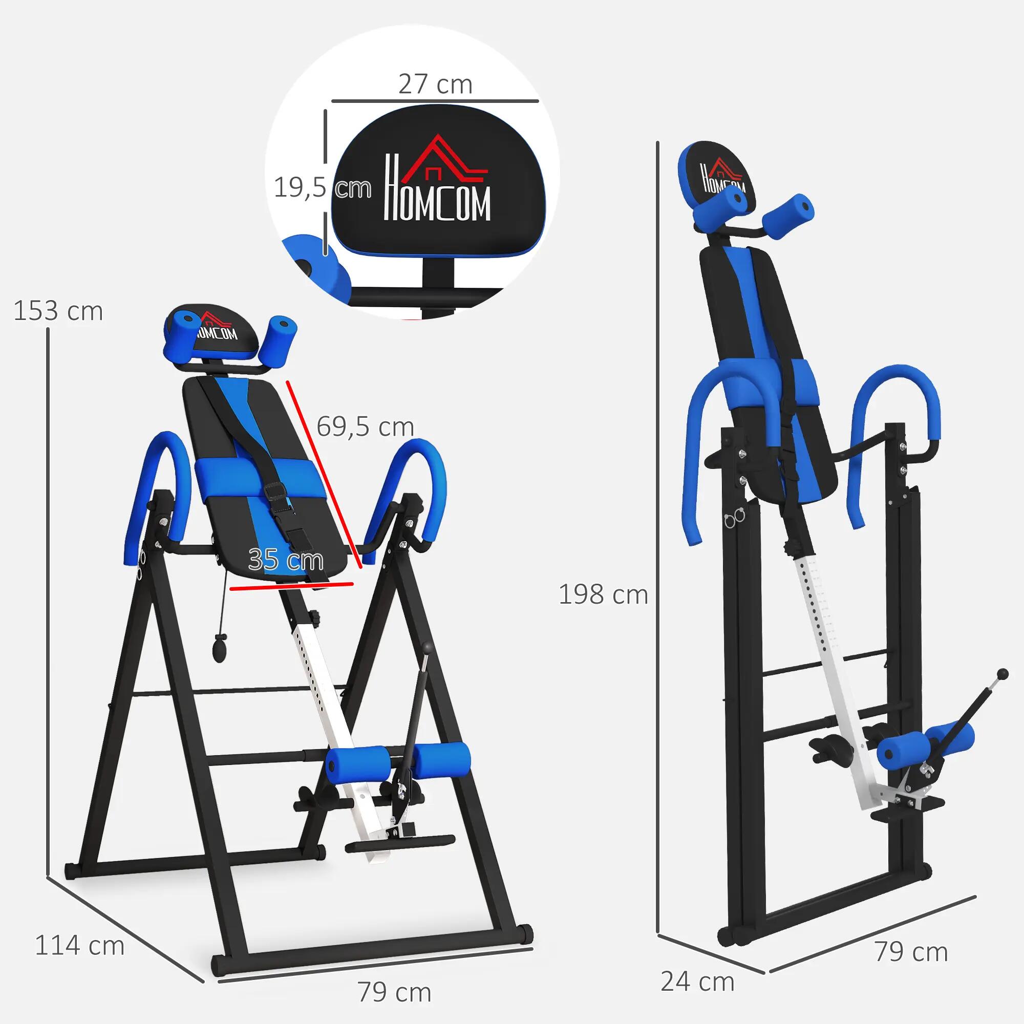 Table d'inversion de musculation pliable réglable 3/5