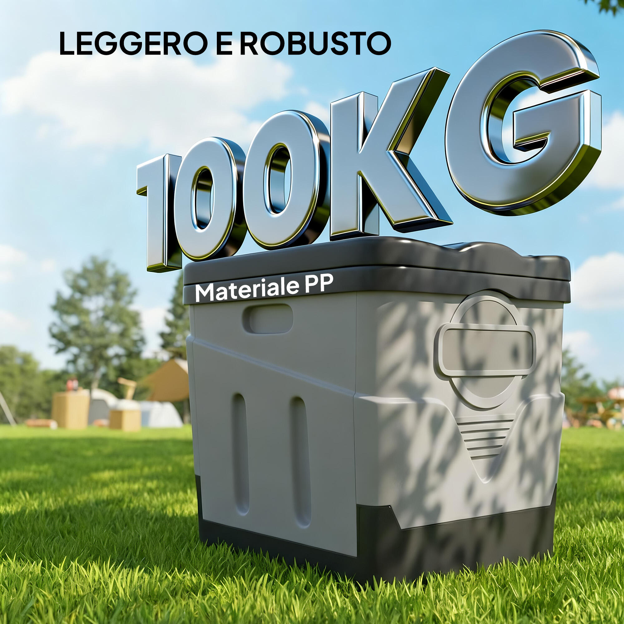 Outsunny WC Portatile Pieghevole con Sacchetti, 100kg, Grigio Scuro 6/7