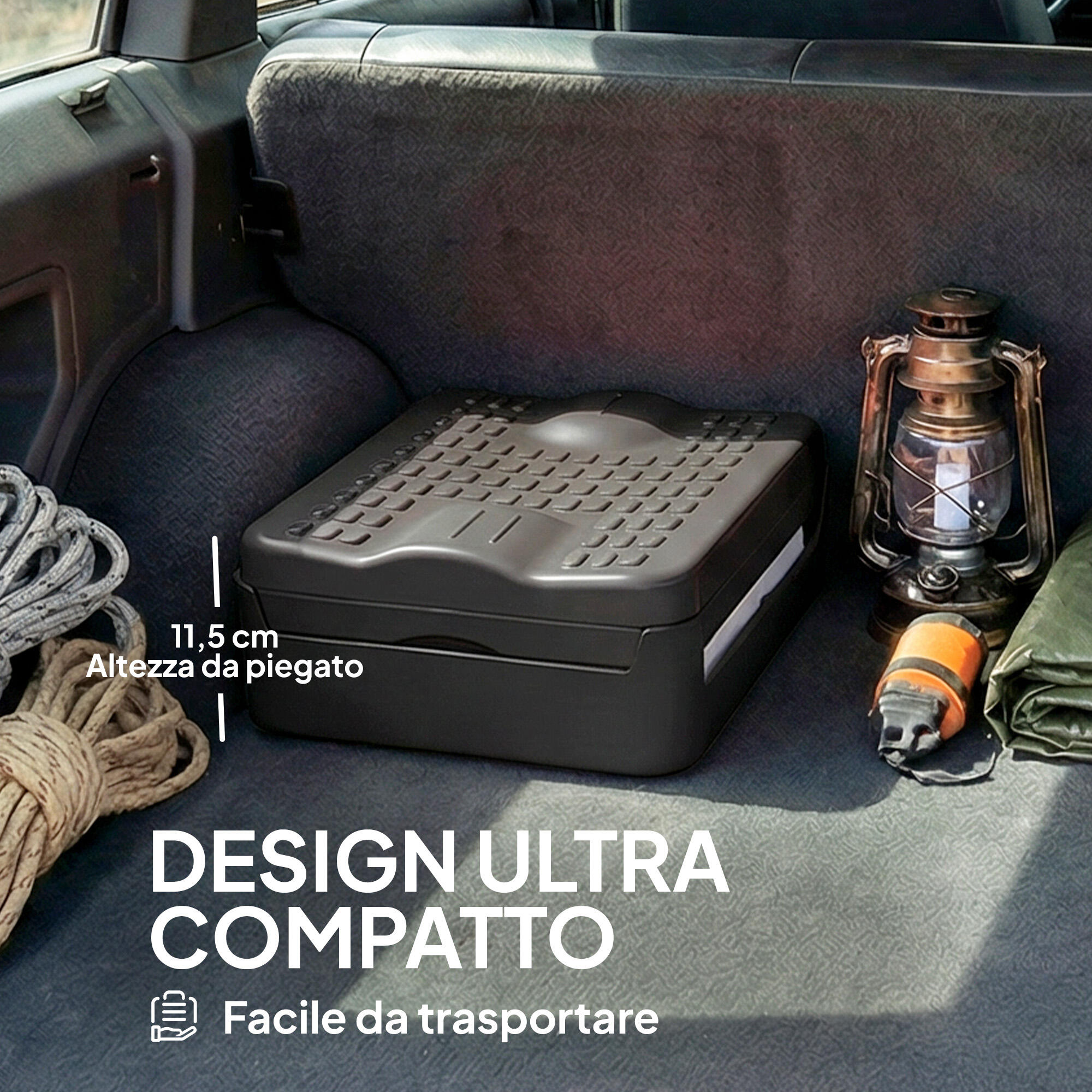Outsunny WC Portatile Pieghevole con Sacchetti, 100kg, Grigio Scuro 5/7