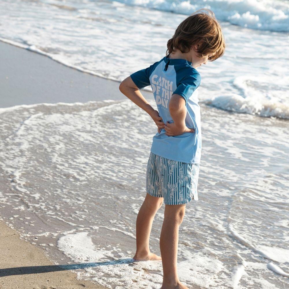 Swim Essentials Swimming T-shirt Short Sleeves - Blue - Catch Of The Day 2/7