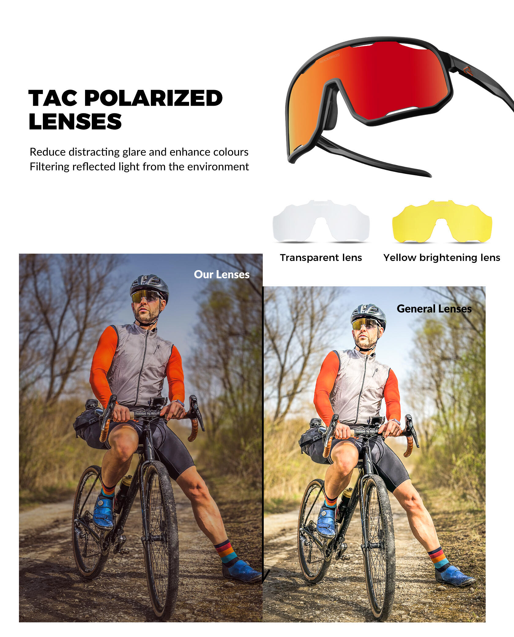 ROCKBROS Fahrradbrille Polarisierte Sonnenbrille 2/6