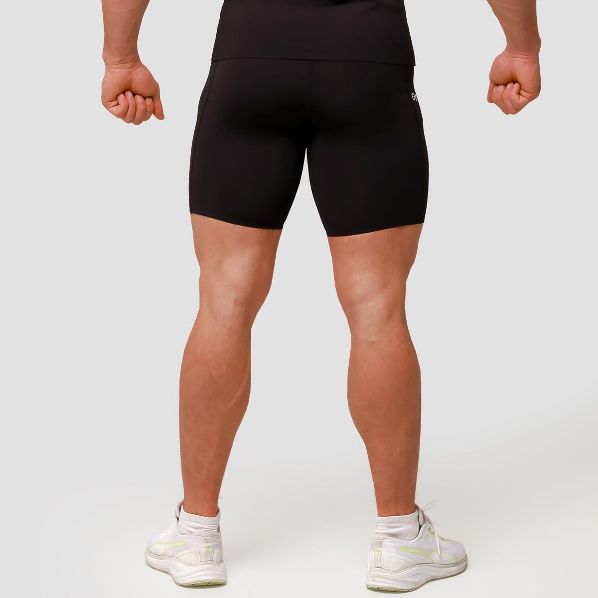 Pantaloncini uomo palestra slim neri 3/7