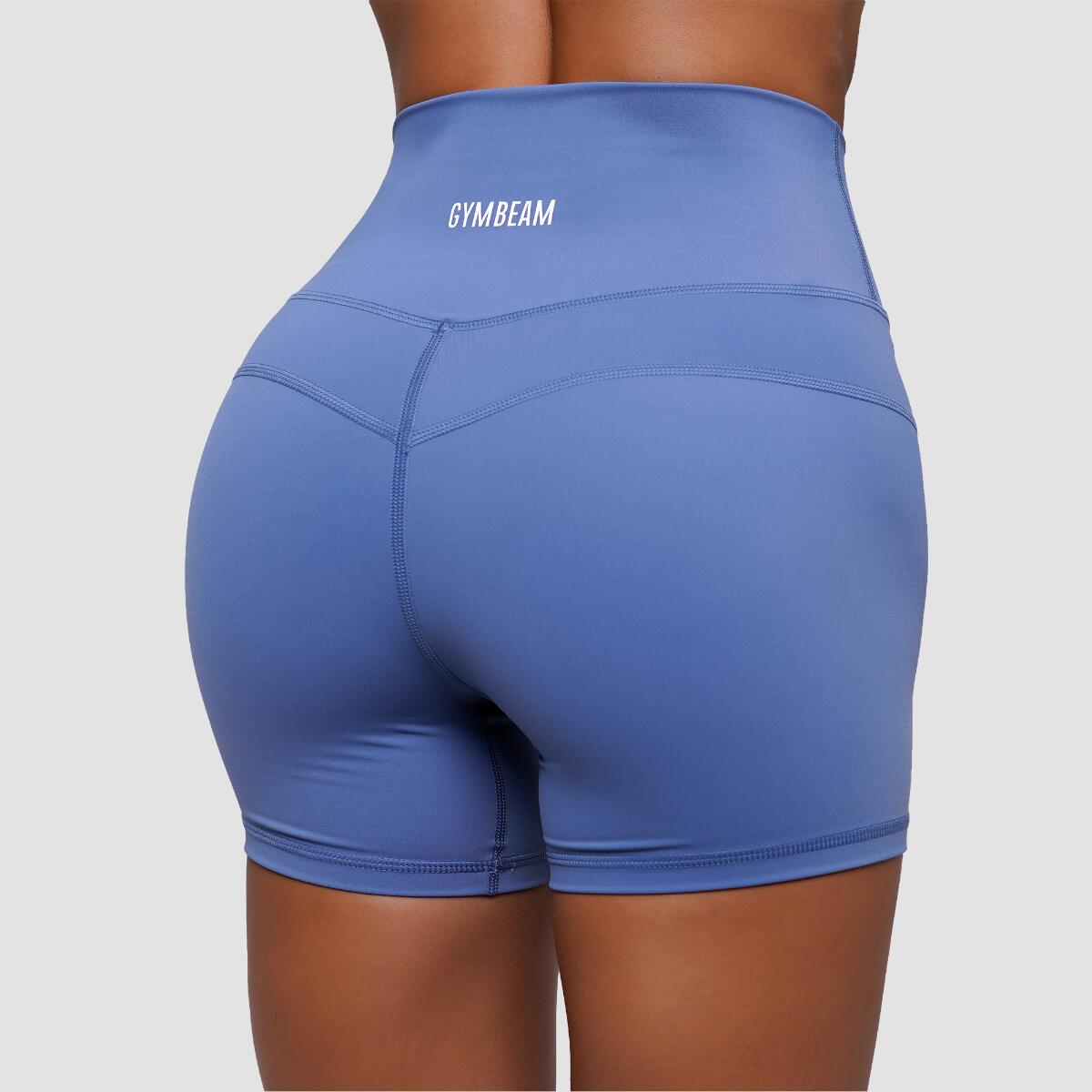 Szorty damskie fitness slim z wysoką talią niebieskie FIT 5/7
