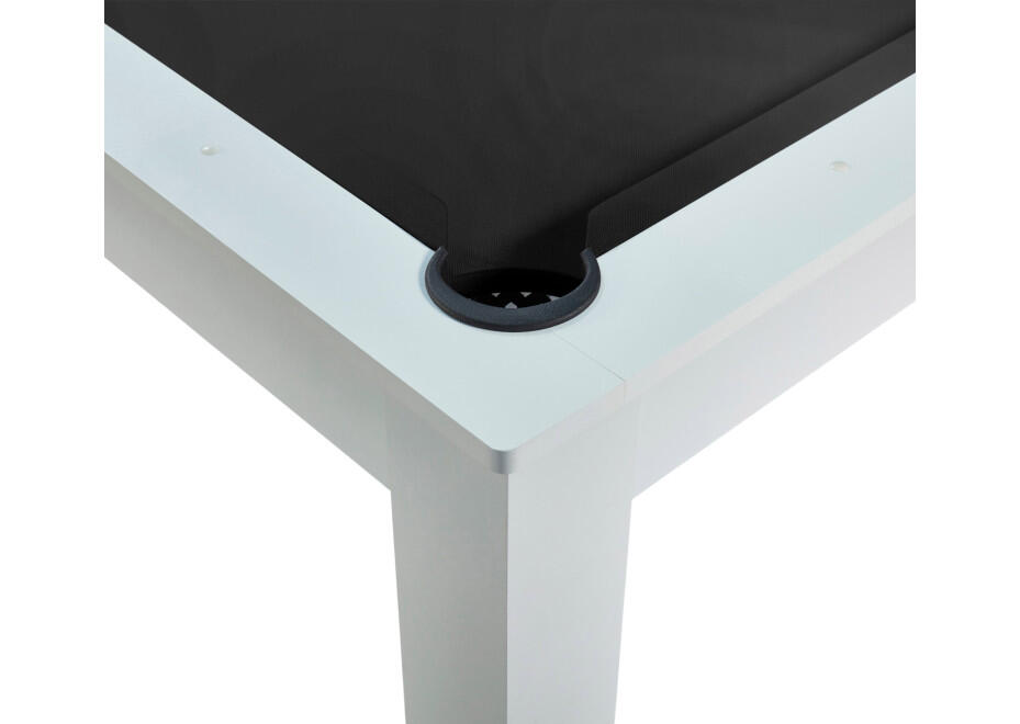 Table billard convertible 7FT Prego blanc éclatant tapis noir feutré 3/7