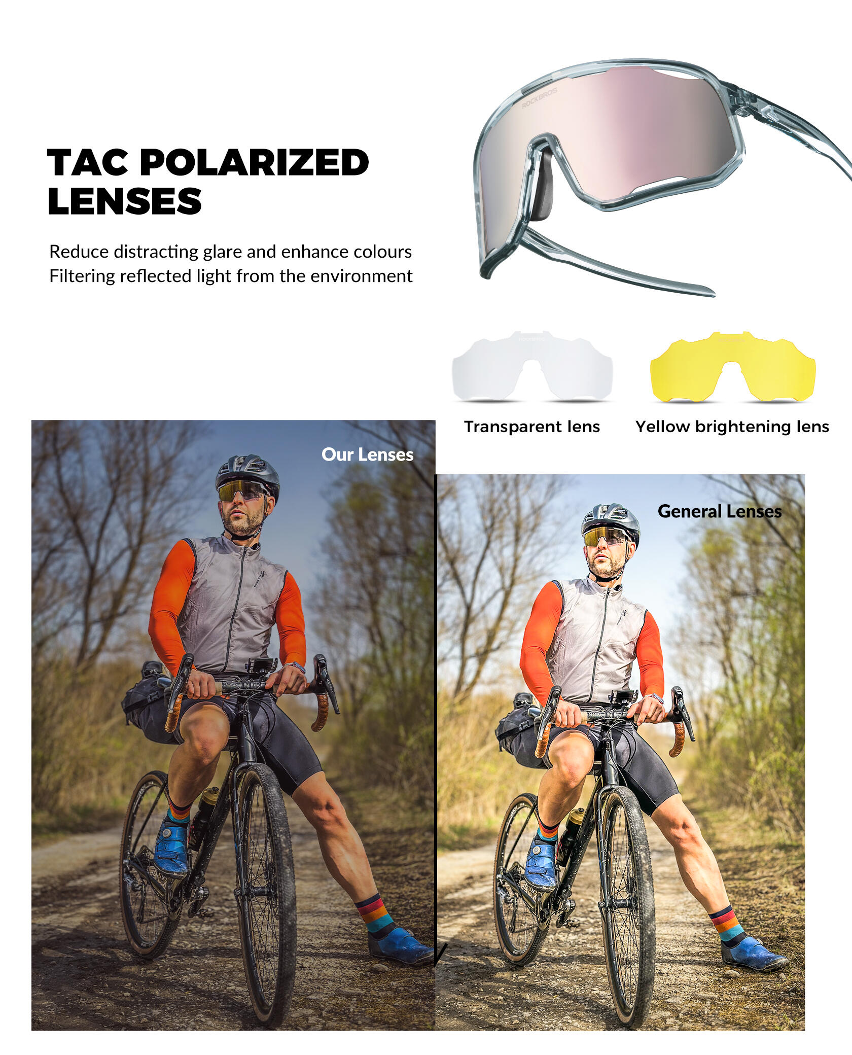 ROCKBROS Fahrradbrille Polarisierte Sonnenbrille 2/6