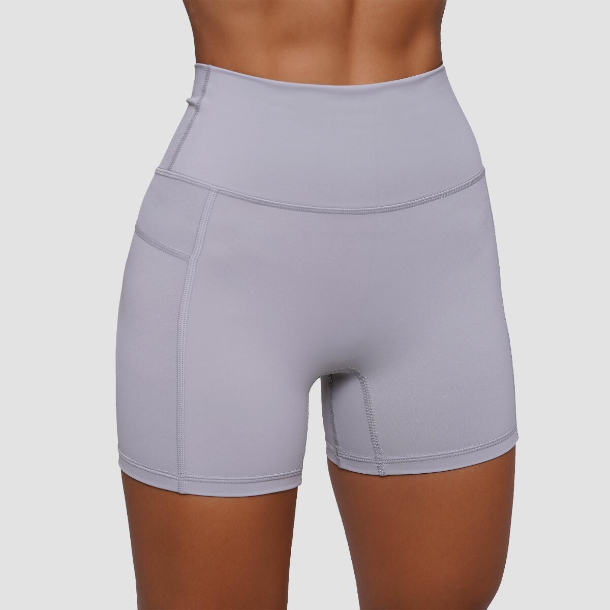 Szorty damskie fitness slim z wysoką talią szare FIT 3/7