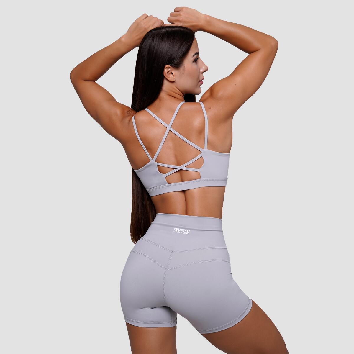 Szorty damskie fitness slim z wysoką talią szare FIT 2/7