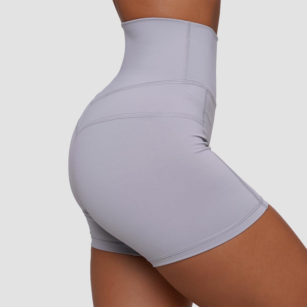 Szorty damskie fitness slim z wysoką talią szare FIT 5/7
