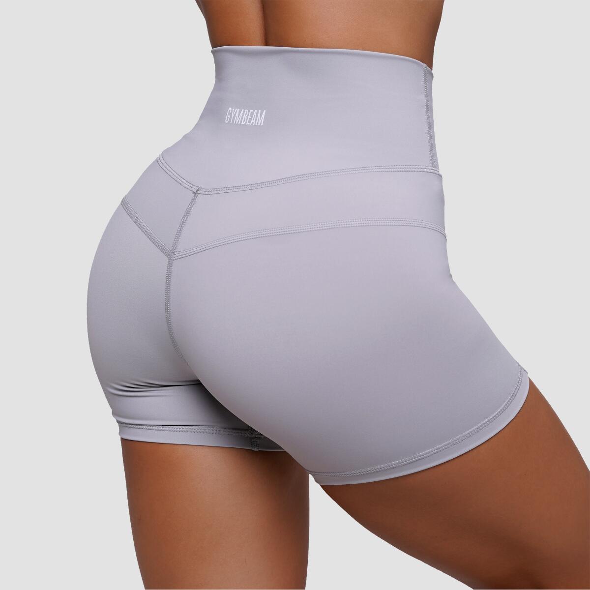 Szorty damskie fitness slim z wysoką talią szare FIT 4/7