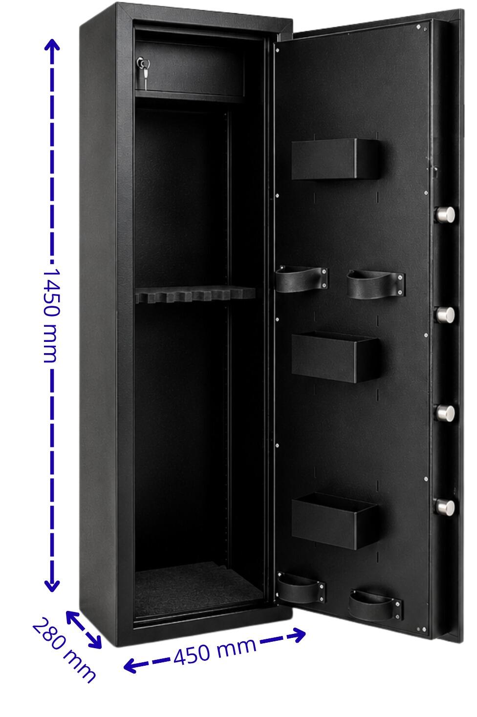 Armoire à fusils Tresorsafe 10 armes Serrure électronique avec coffre intérieur 3/7