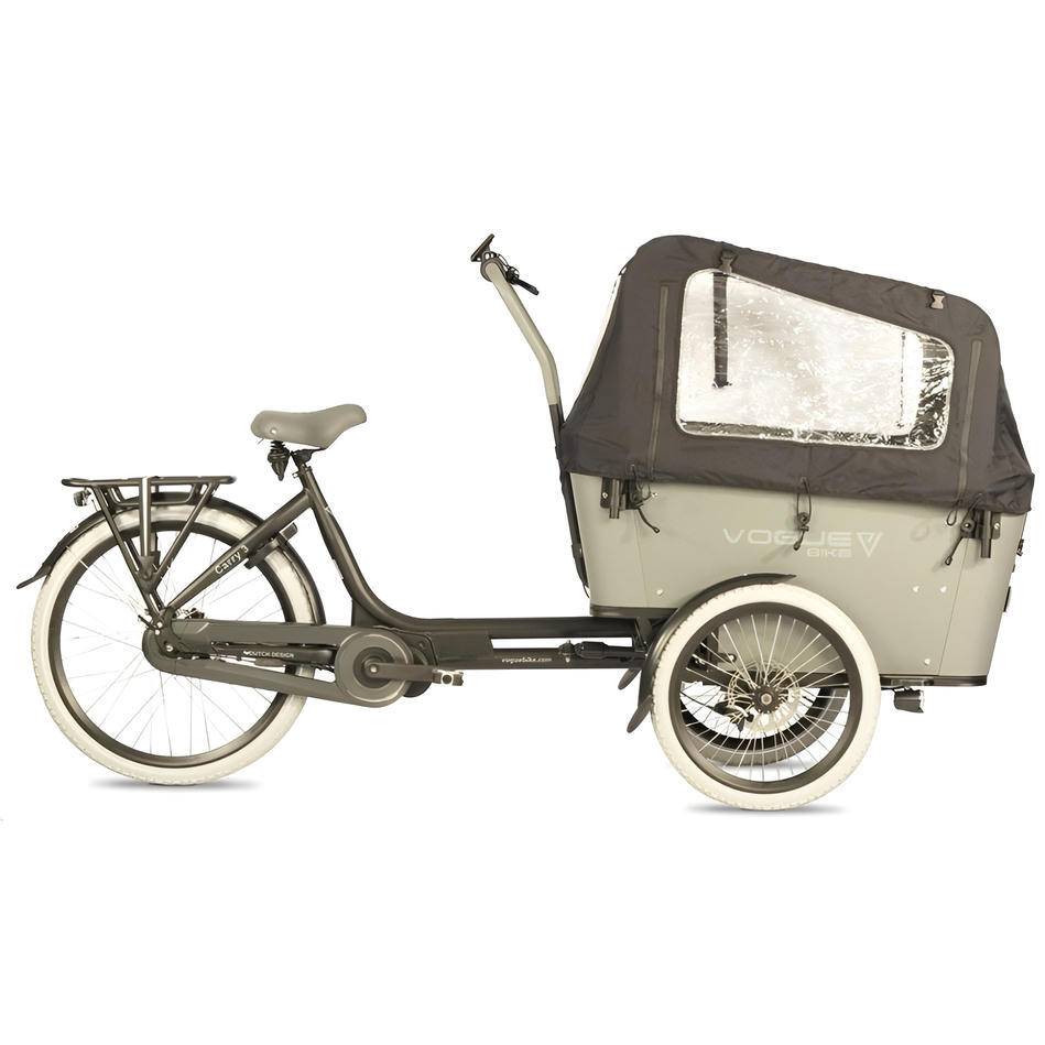 Vogue Carry 3 Elektrische Bakfiets - Mat Zwart/Grijs 3/5