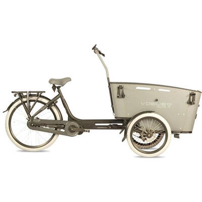 Vogue carry 3 elektrische bakfiets - mat zwart/grijs