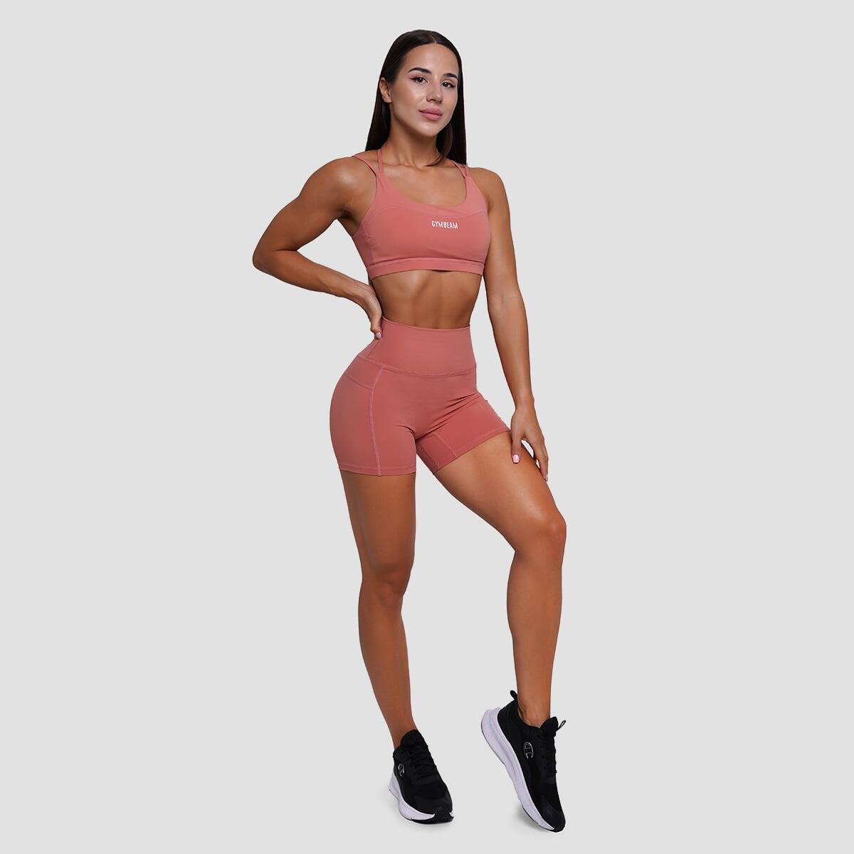 Pantaloncini donna fitness slim arancioni FIT 5/7