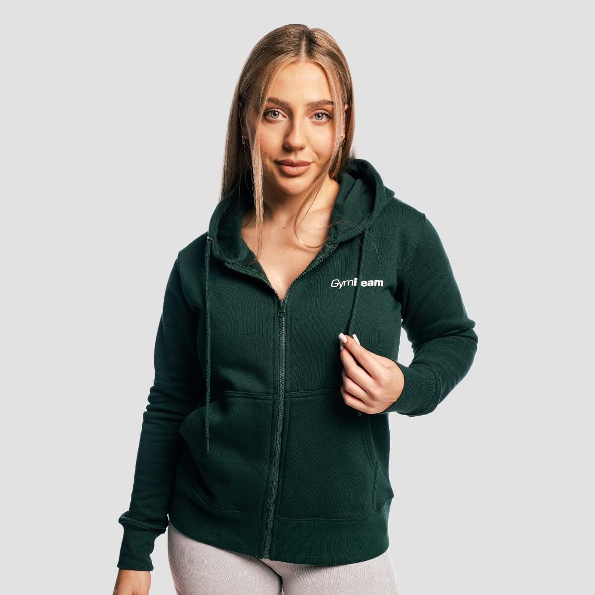 Felpa donna allenamento con zip verde 3/7