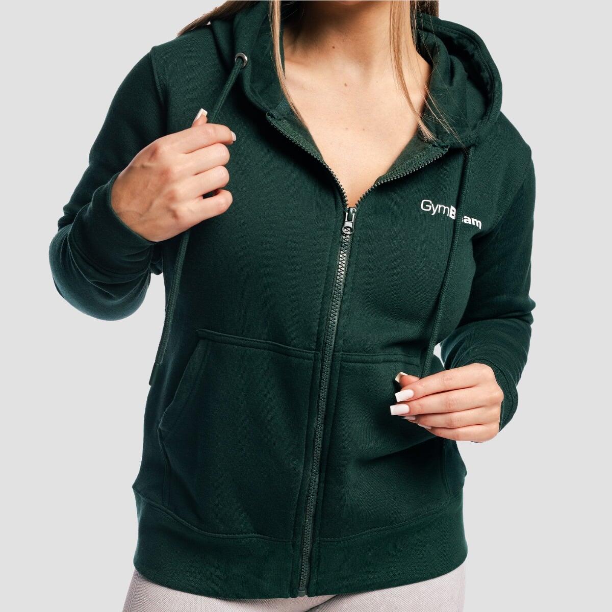 Felpa donna allenamento con zip verde 2/7