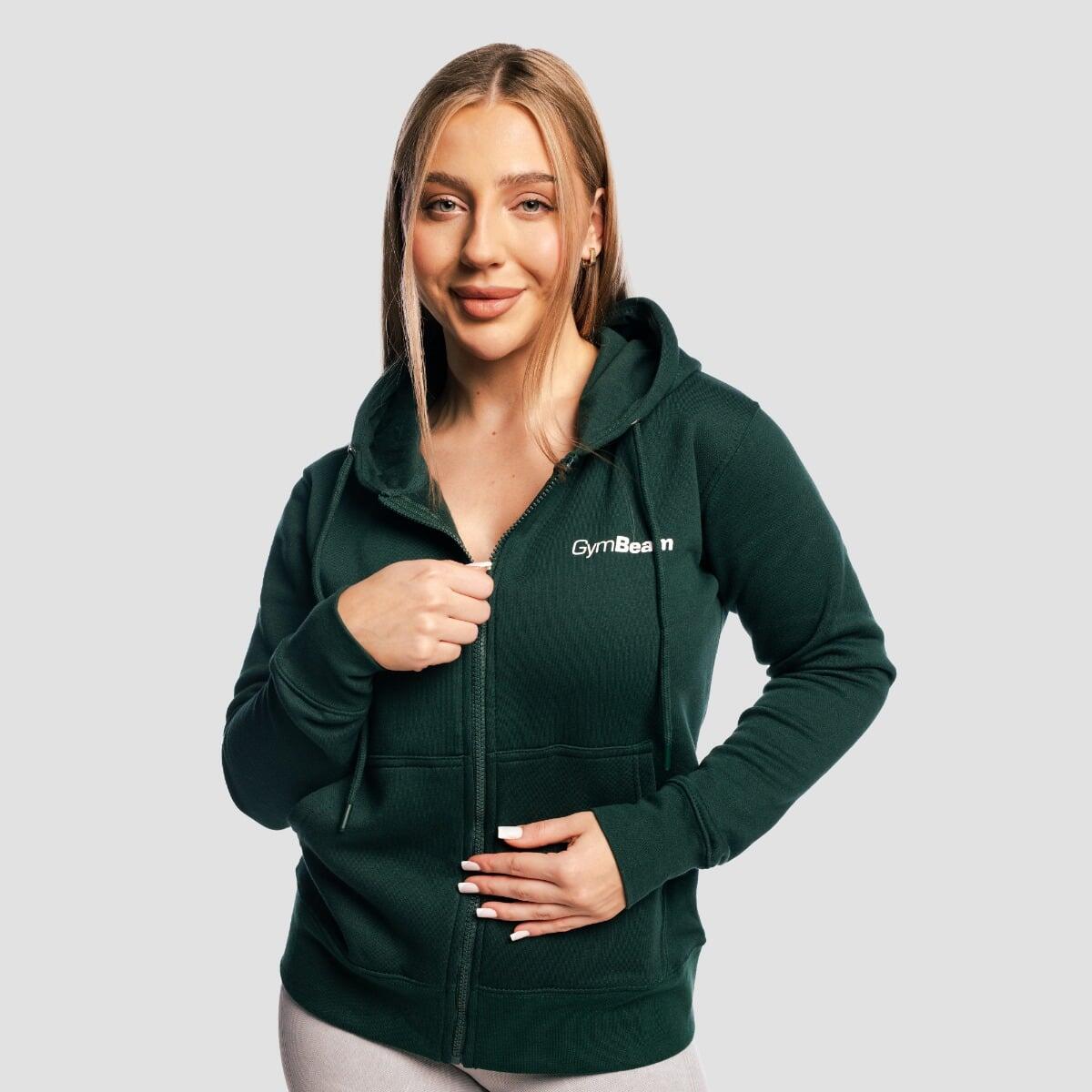 Felpa donna allenamento con zip verde 1/7