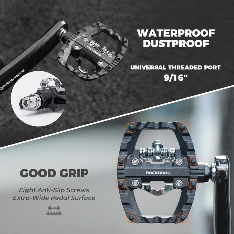 Pedale ROCKBROS 2in1 MTB platformă antiderapantă și clipless