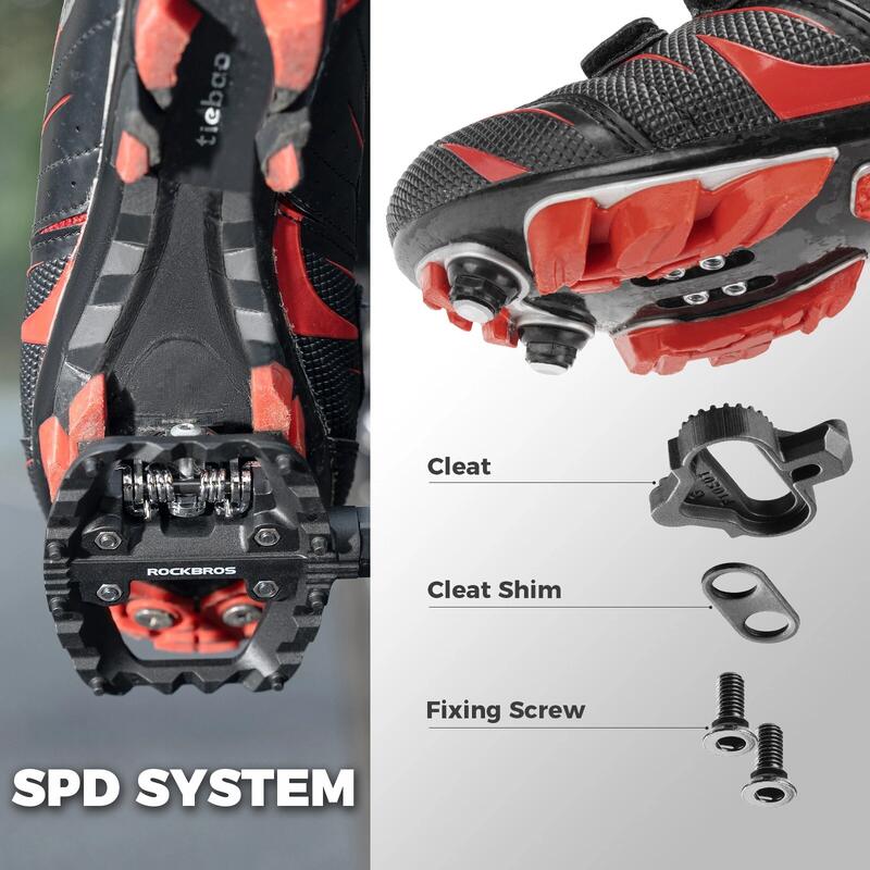 Pedale ROCKBROS 2in1 MTB platformă antiderapantă și clipless