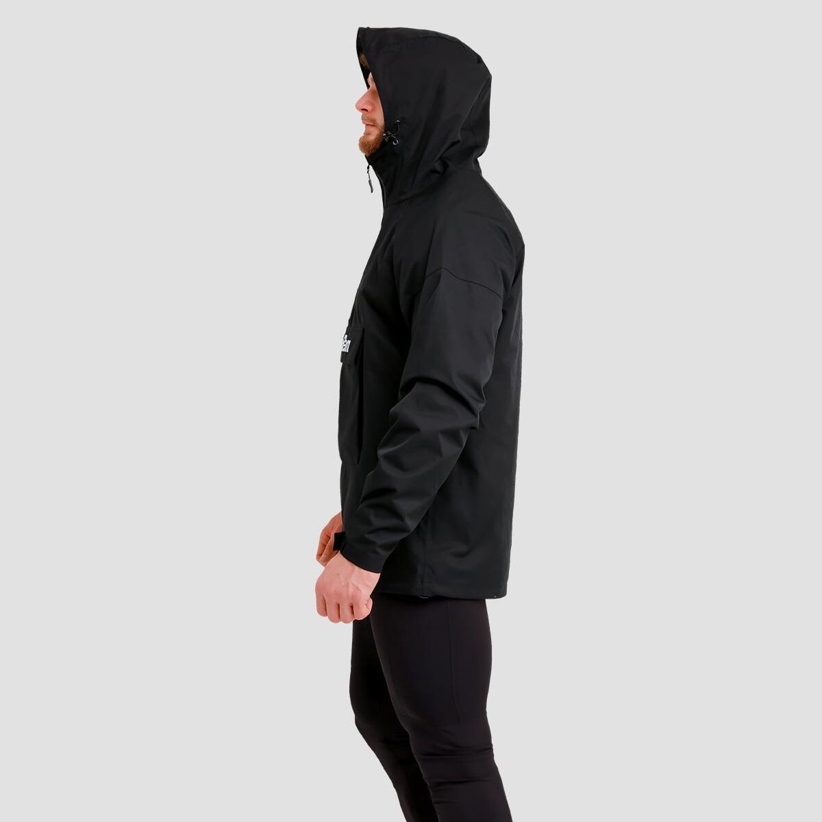 Giacca uomo trekking con cappuccio nera Smock 5/7