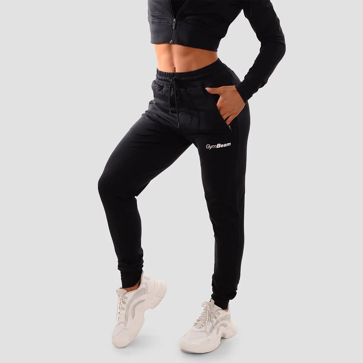 Spodnie dresowe damskie fitness z kieszeniami na zamek TRN 3/6