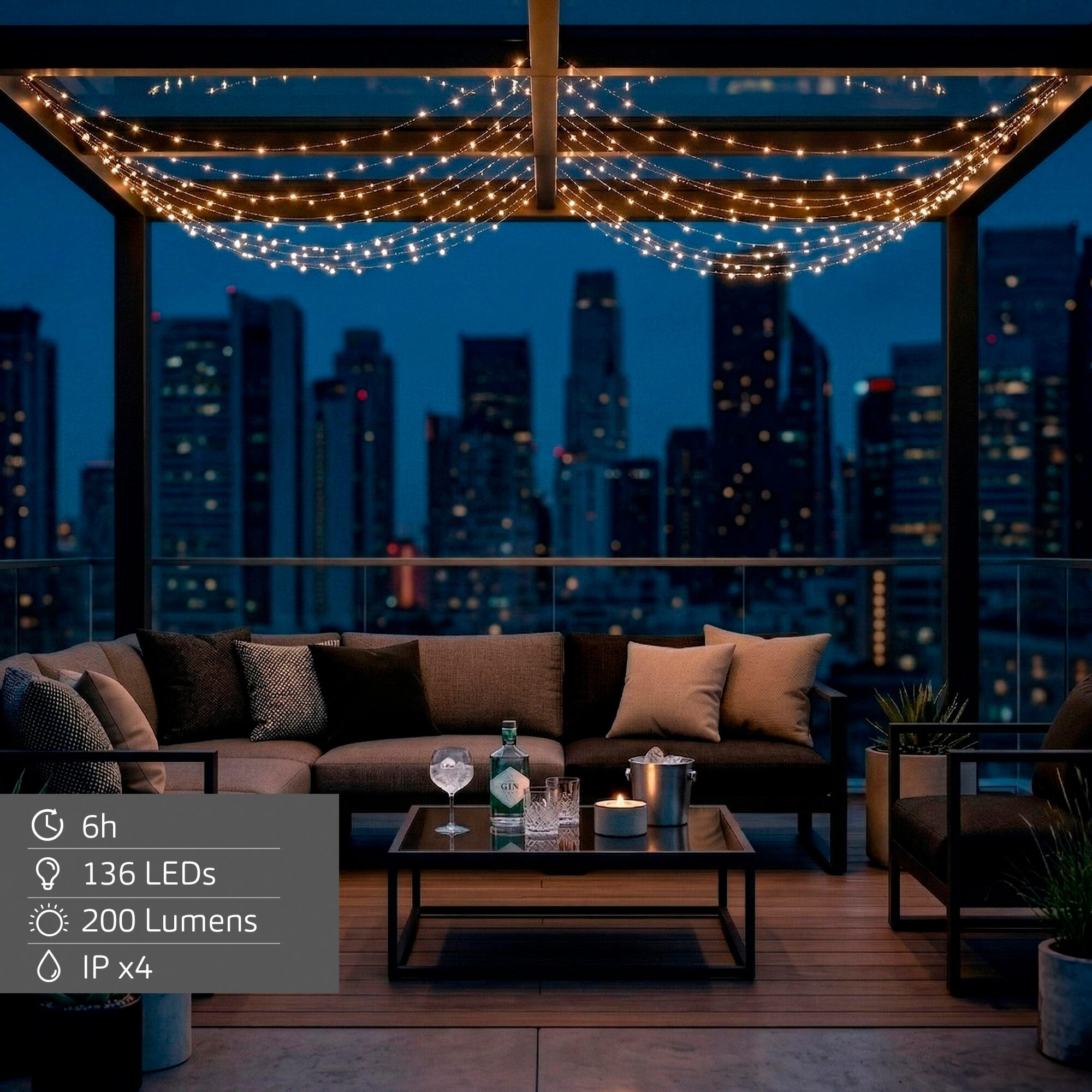 Aktive Lâmpada de acampamento LED e guirlanda de 10 metros com 200 lúmens 6/7