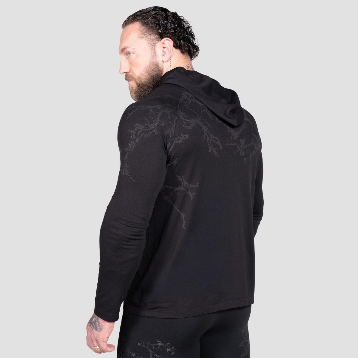 Maglia uomo palestra con cappuccio nera Static 3/7