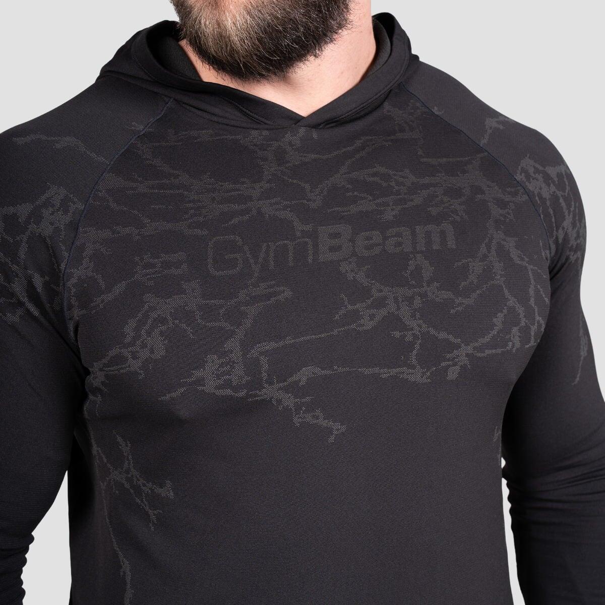 Maglia uomo palestra con cappuccio nera Static 2/7