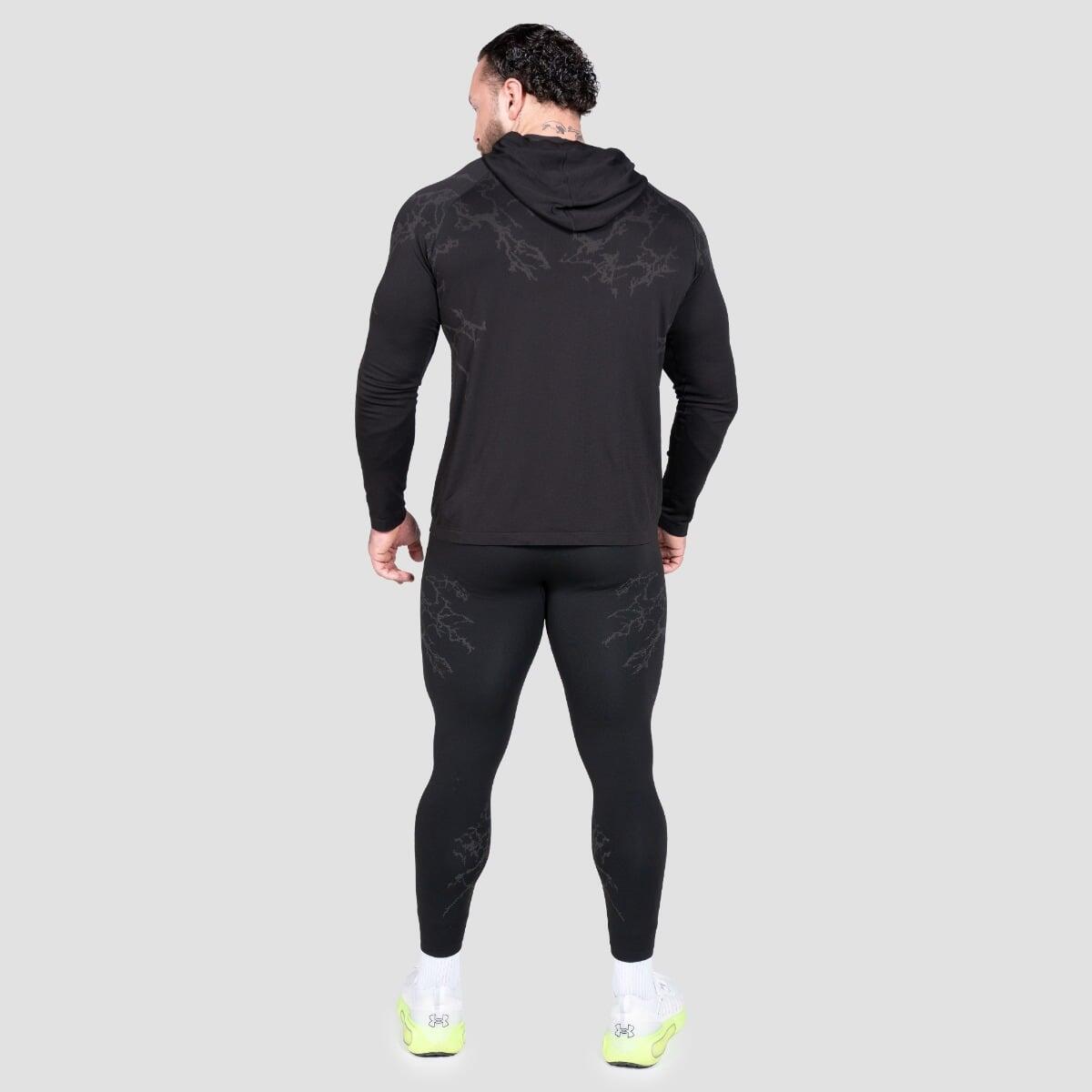 Maglia uomo palestra con cappuccio nera Static 5/7