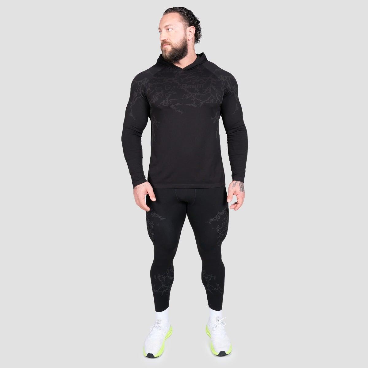 Maglia uomo palestra con cappuccio nera Static 4/7