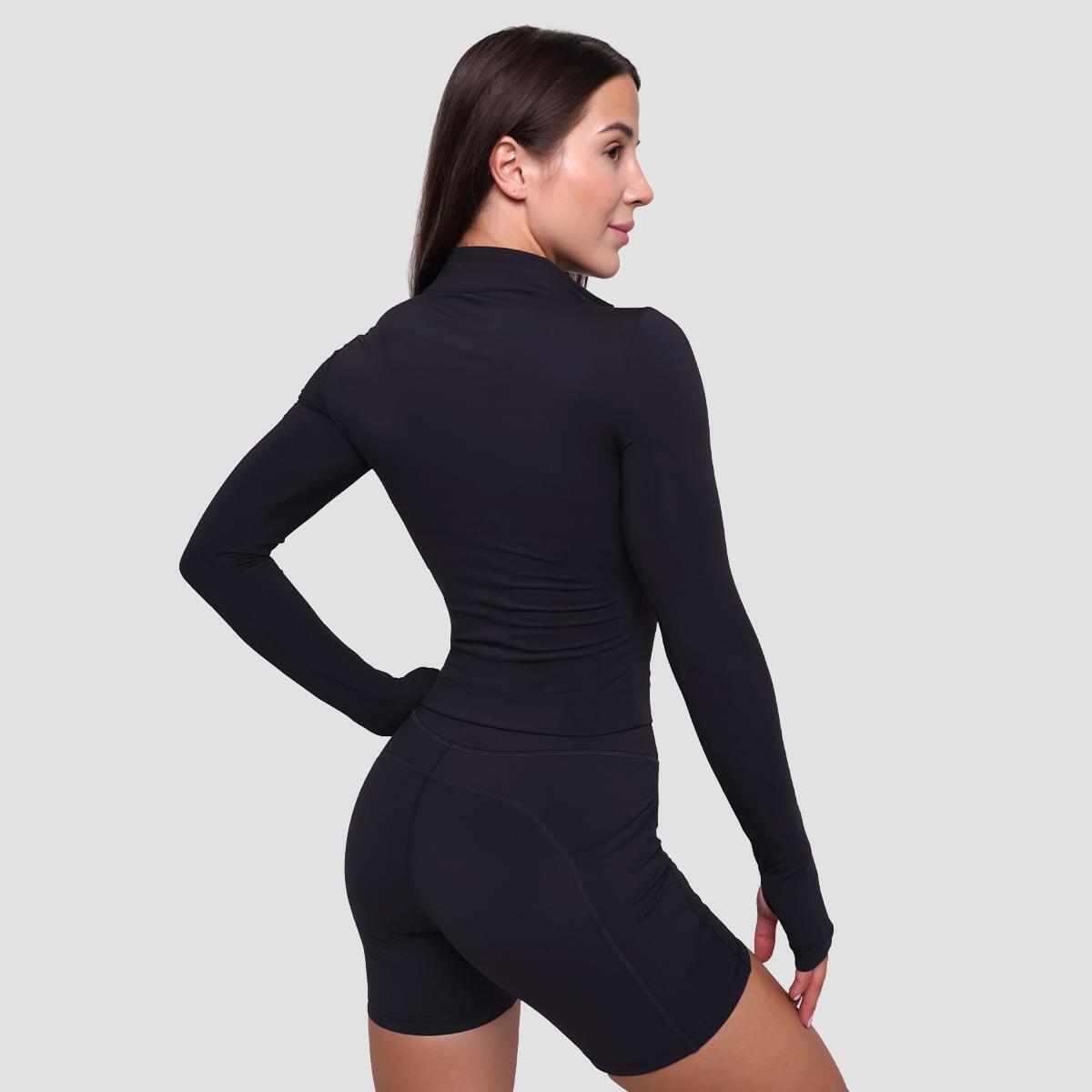 Koszulka damska fitness z zamkiem czarna Ignite 5/7