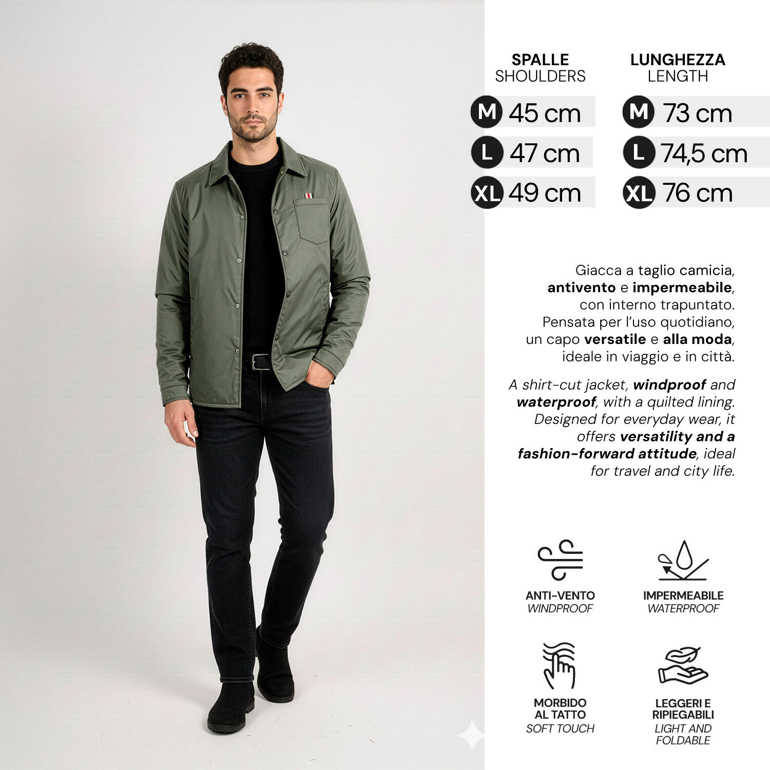Giacca Overshirt Impermeabile Uomo 3/7