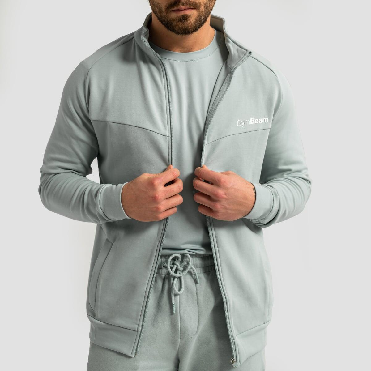 Felpa uomo con zip slim verde Limitless 2/7