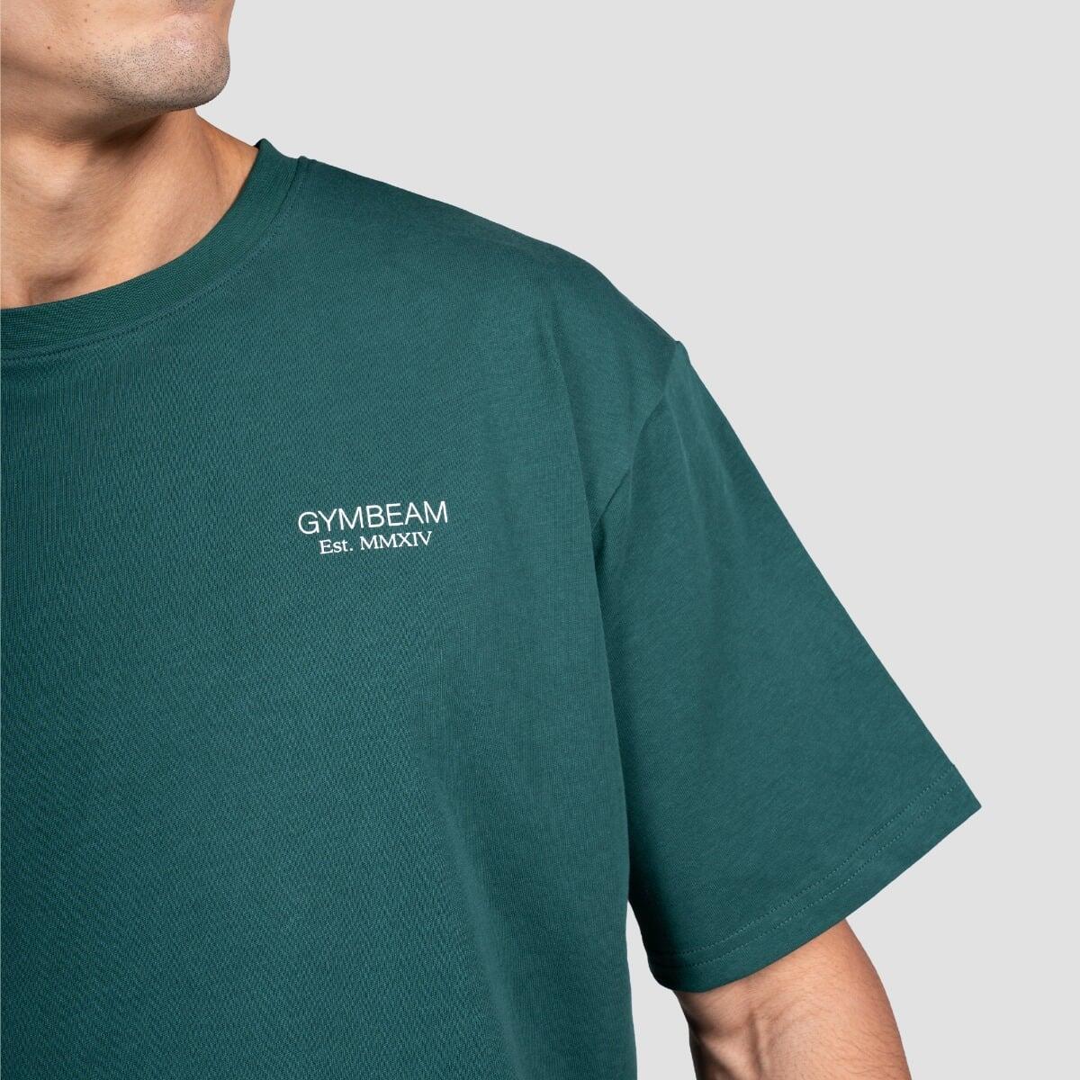 T-shirt uomo palestra oversize verde Lifting Heavy 3/7