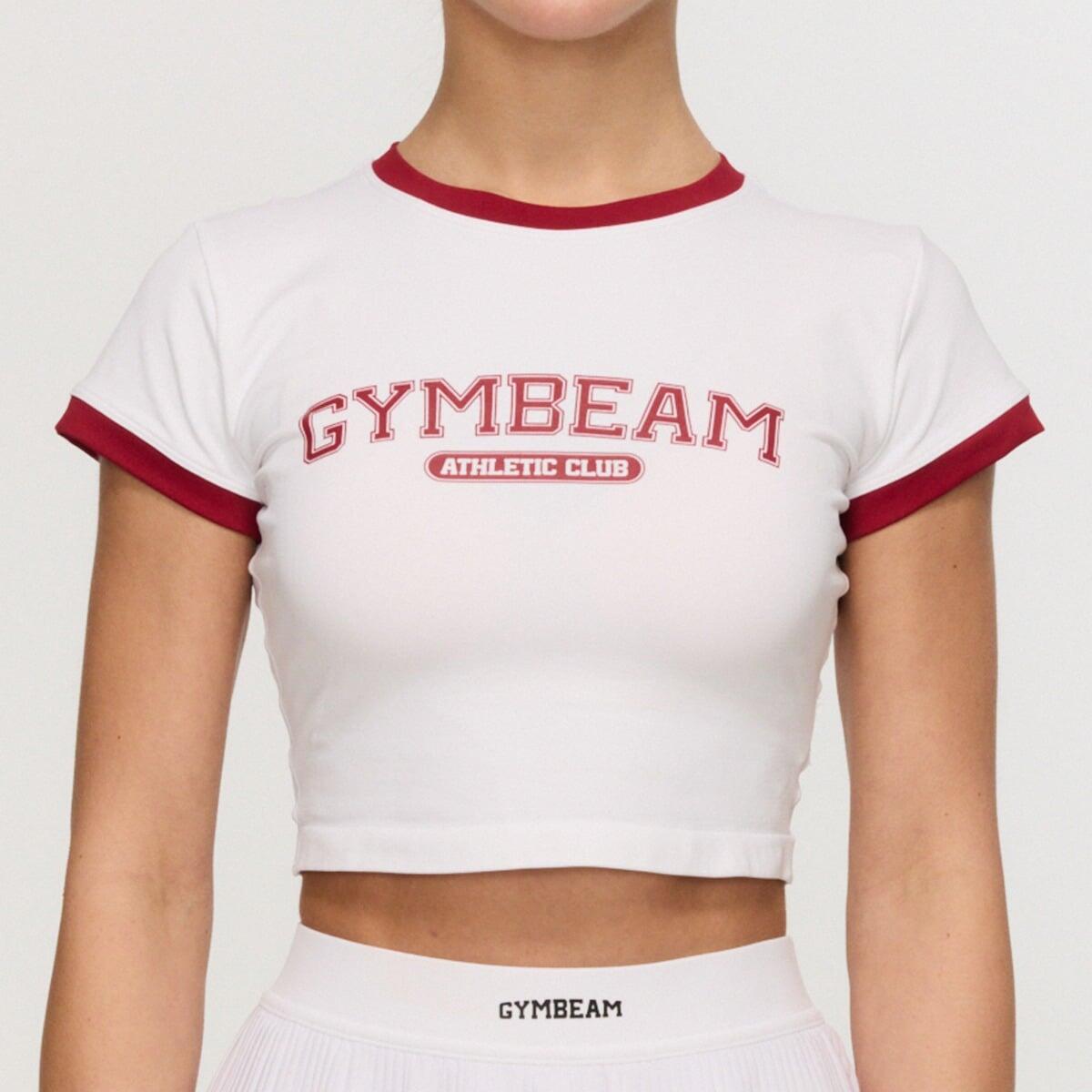 Koszulka damska fitness slim biała Varsity 3/7