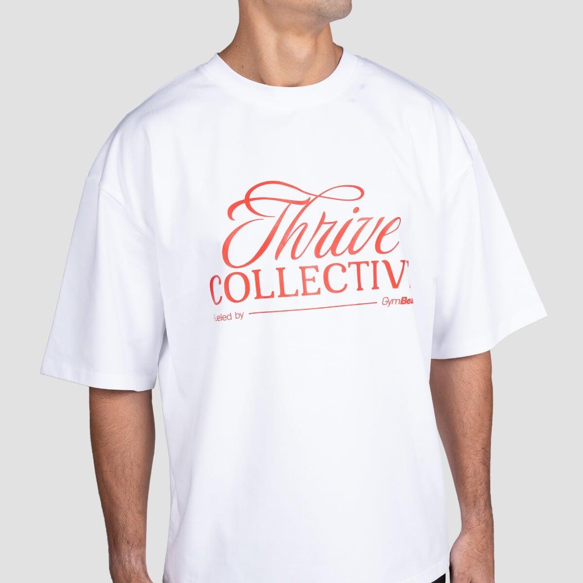 T-shirt uomo palestra oversize bianca Thrive 2/6