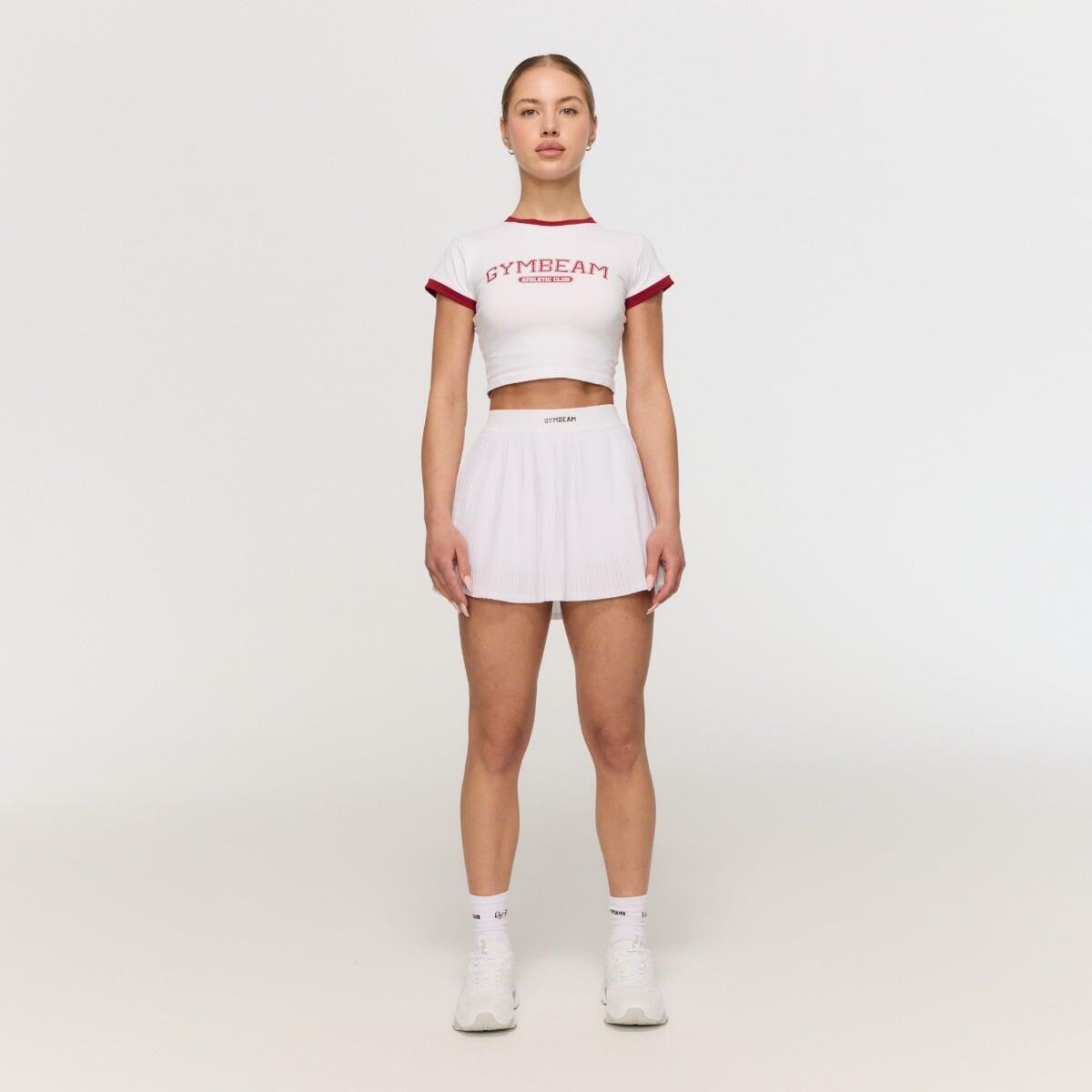 Koszulka damska fitness slim biała Varsity 5/7