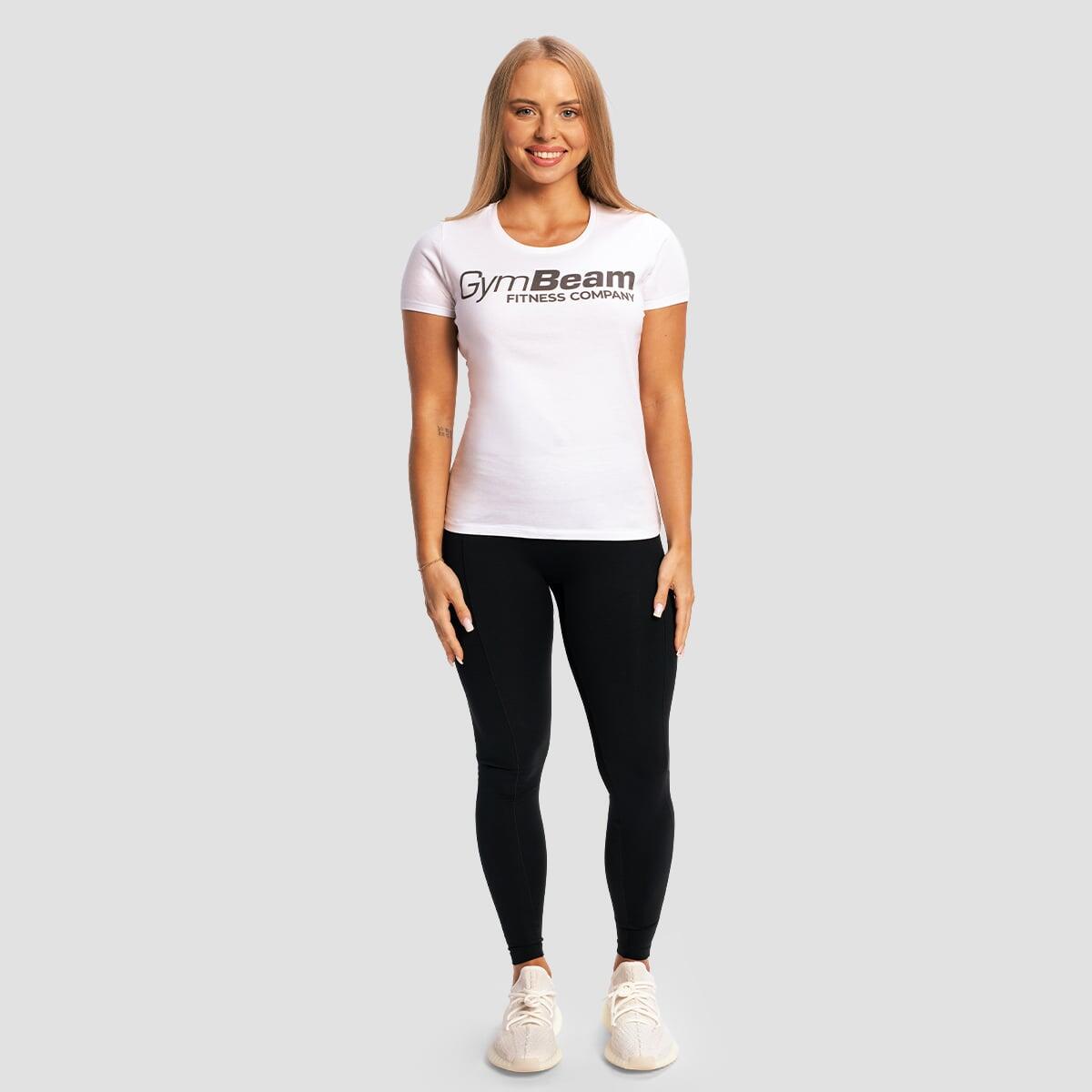 Koszulka damska fitness slim biała 5/7