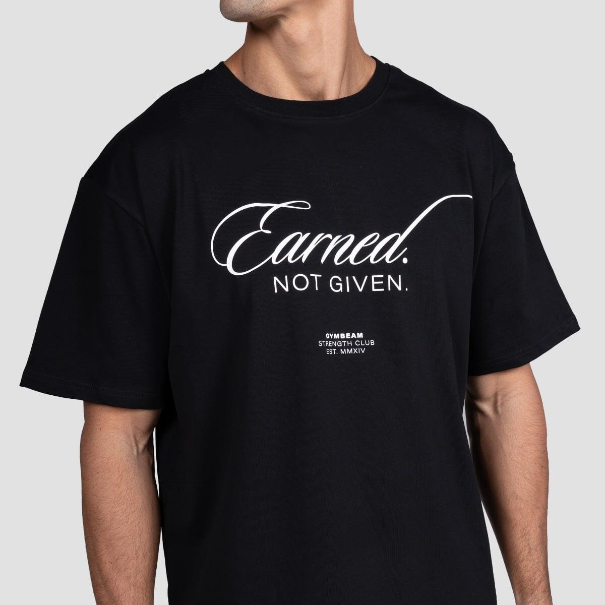 T-shirt uomo palestra oversize nera Earned 2/7