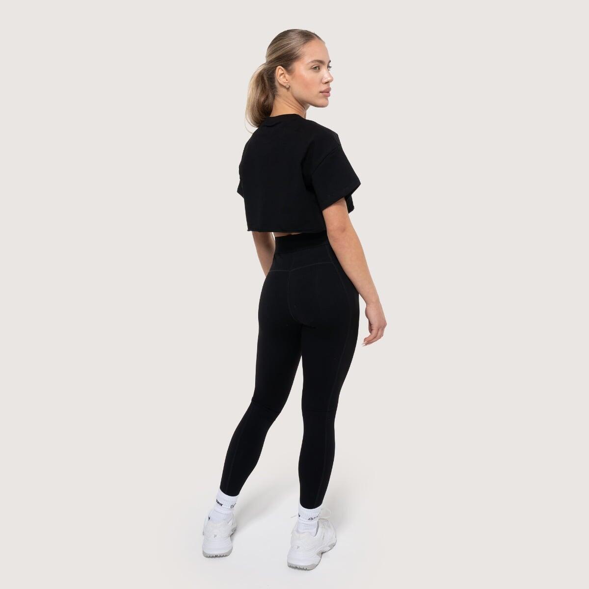 Crop top donna palestra cropped nero Thrive 5/7