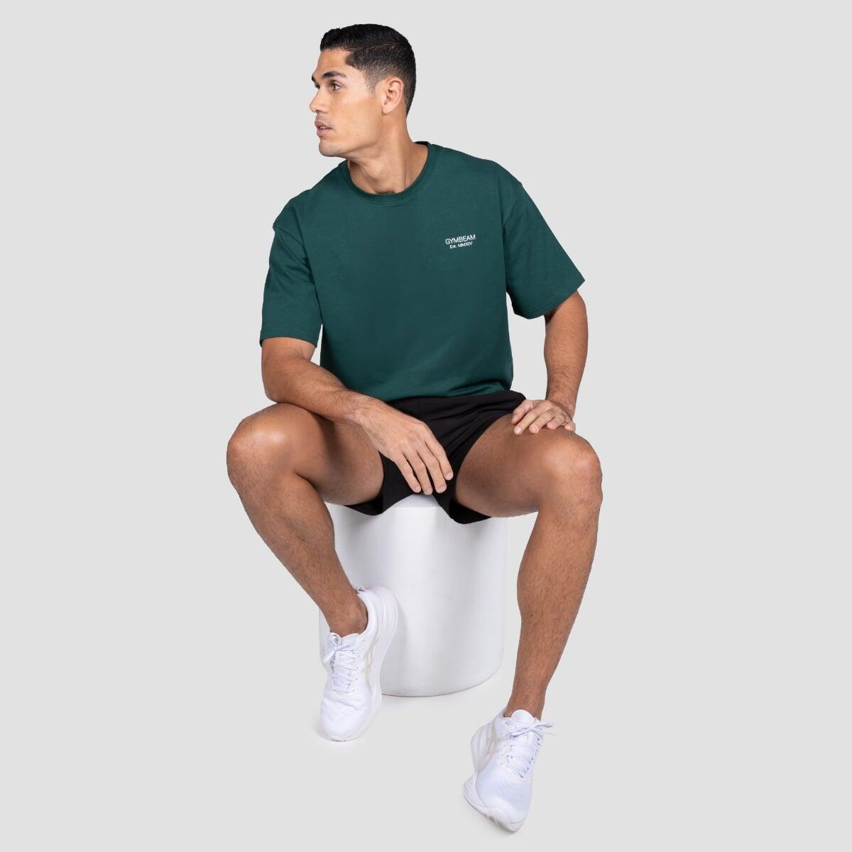 T-shirt uomo palestra oversize verde Lifting Heavy 6/7
