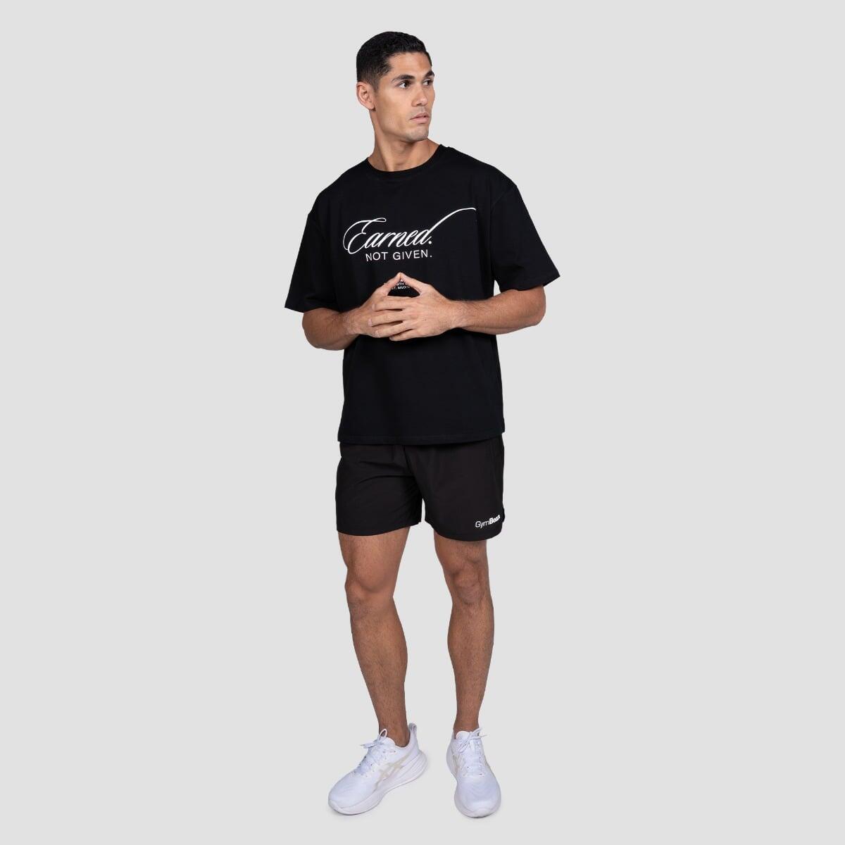 T-shirt uomo palestra oversize nera Earned 4/7