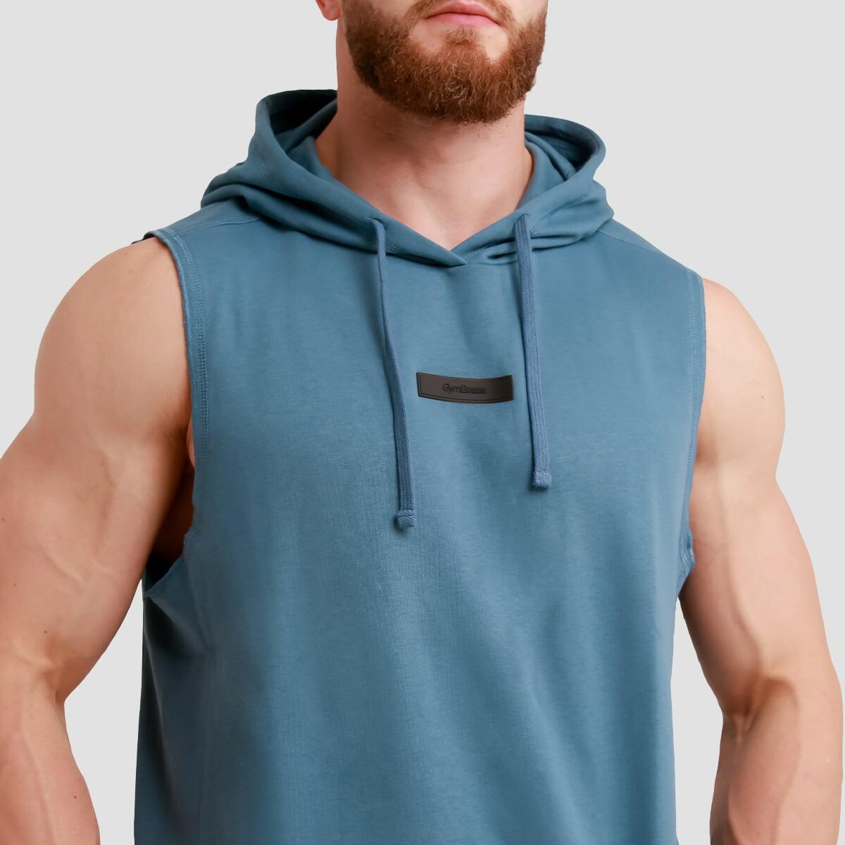 Kamizelka męska fitness z kapturem niebieska Unity 2/7