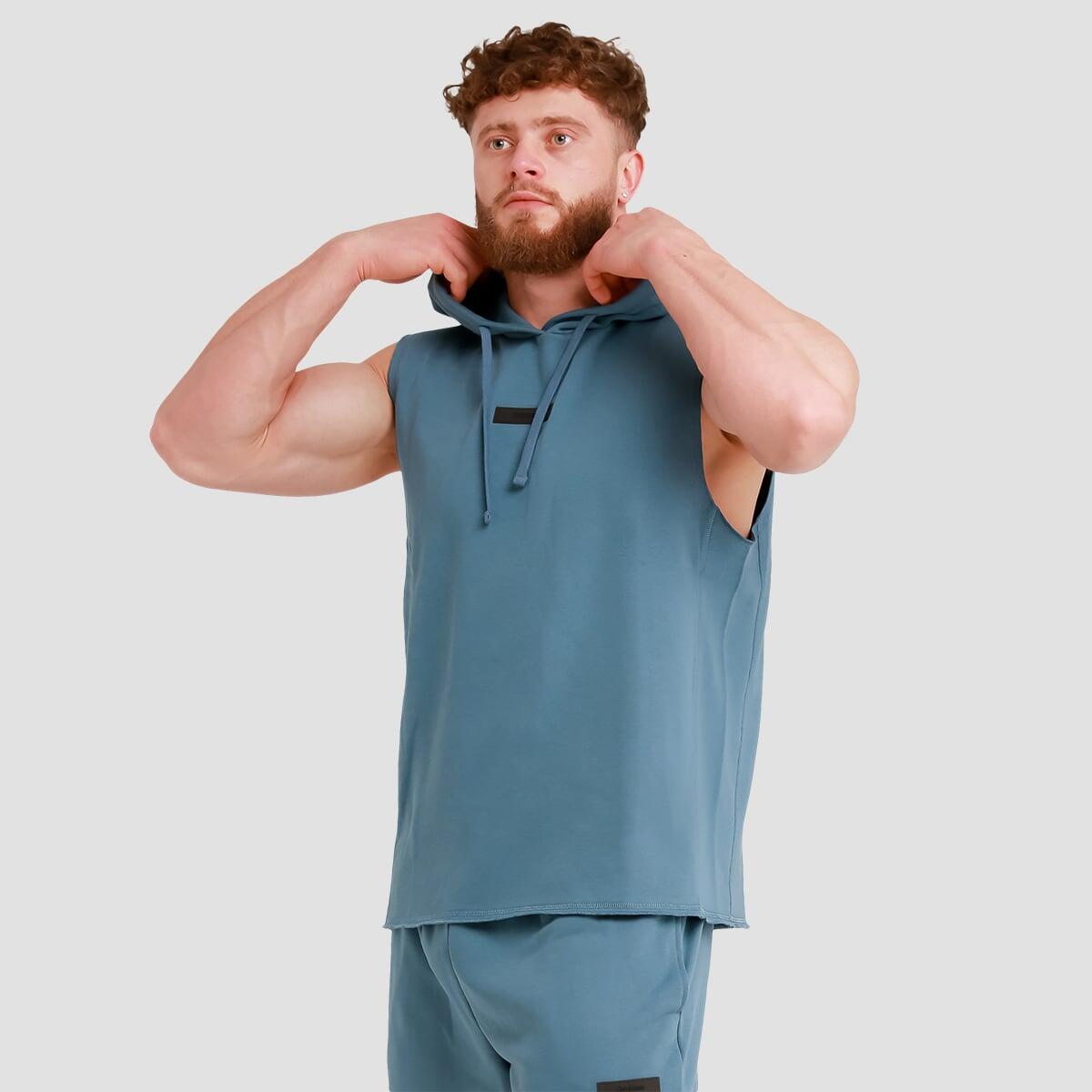 Kamizelka męska fitness z kapturem niebieska Unity 4/7